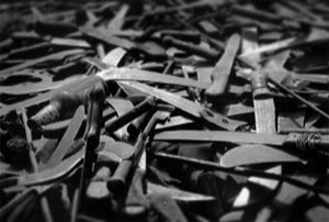 pile of machetes, Rwanda